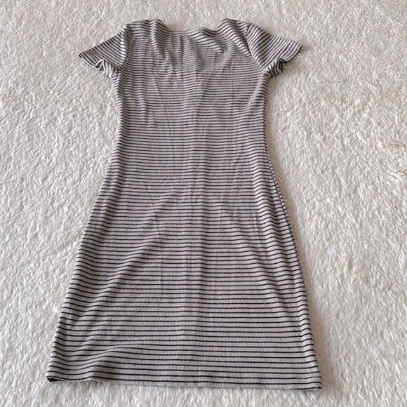 Hearts and Hips brown and tan button up striped dress size small - Picture 6 of 16